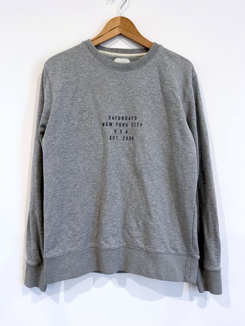 Saturdays NYC Surf Crew Sweatshirt Heather Grey L Casual